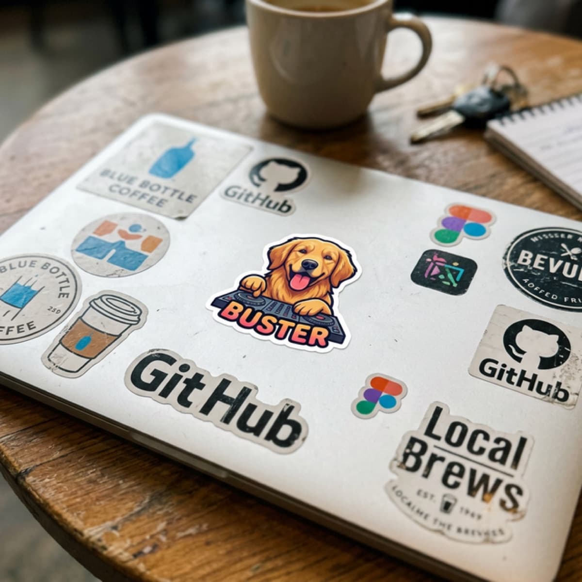 Stickers on a laptop
