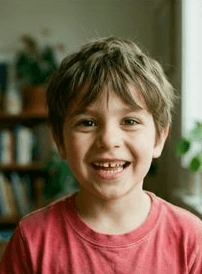 Our demo kid — the photo the stickers are made from