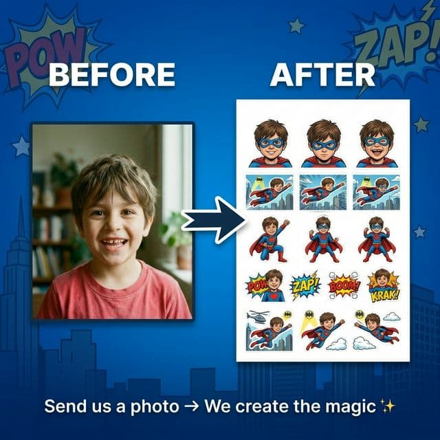 Superhero theme — before and after